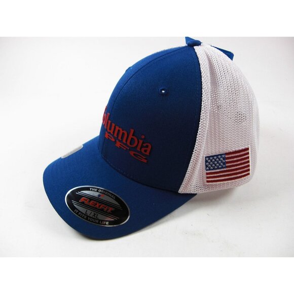Columbia Men's PFG Mesh Snapback Ball Cap Vivid Blue L/XL - Picture 7 of 10
